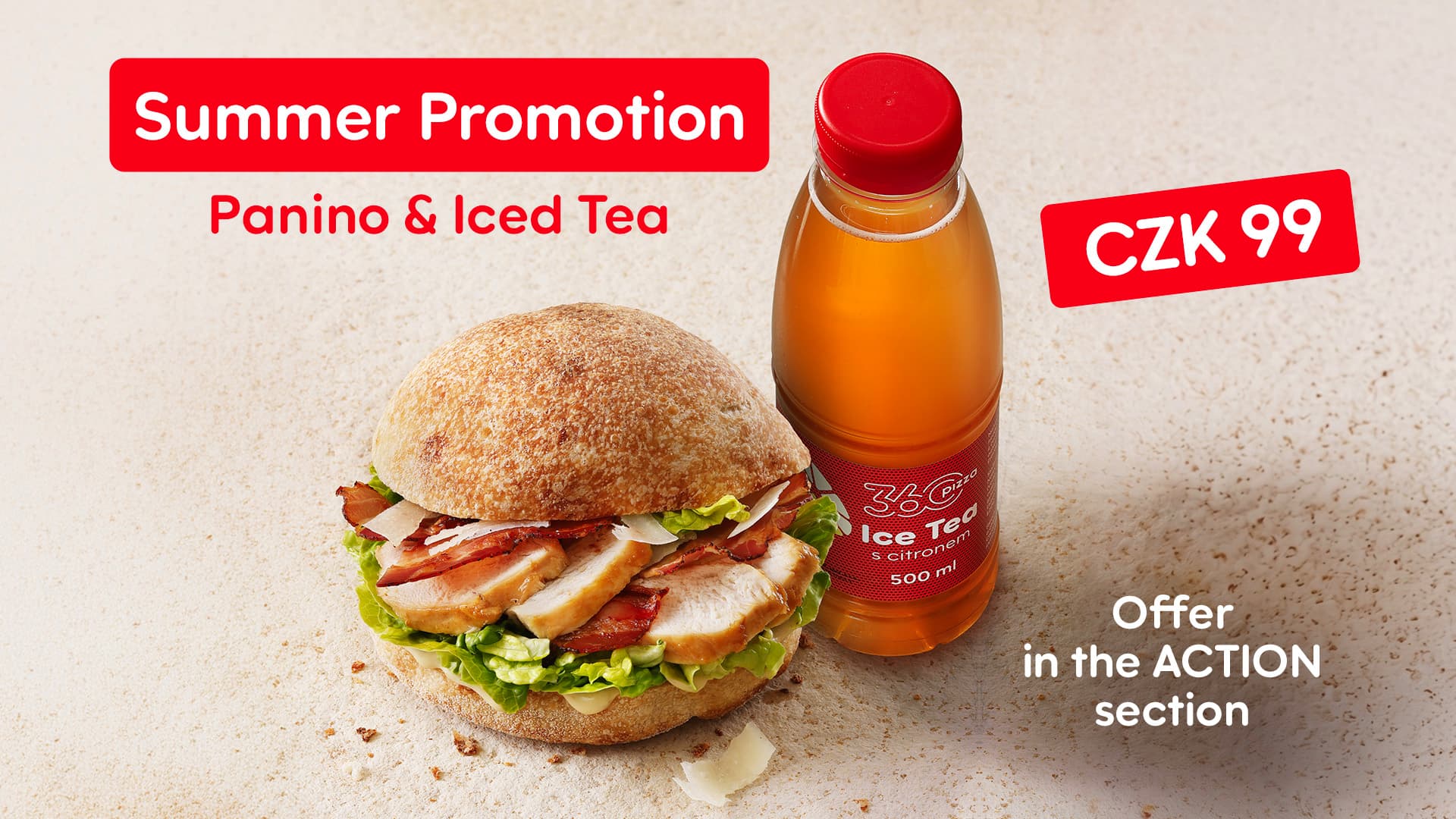 Letní akce Panino s Ice Tea za 99Kč